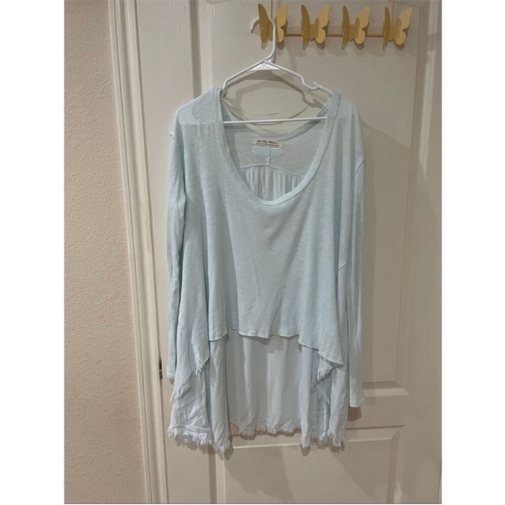 Free People We the Free High Low Ribbed knit long sleeve blouse size medium